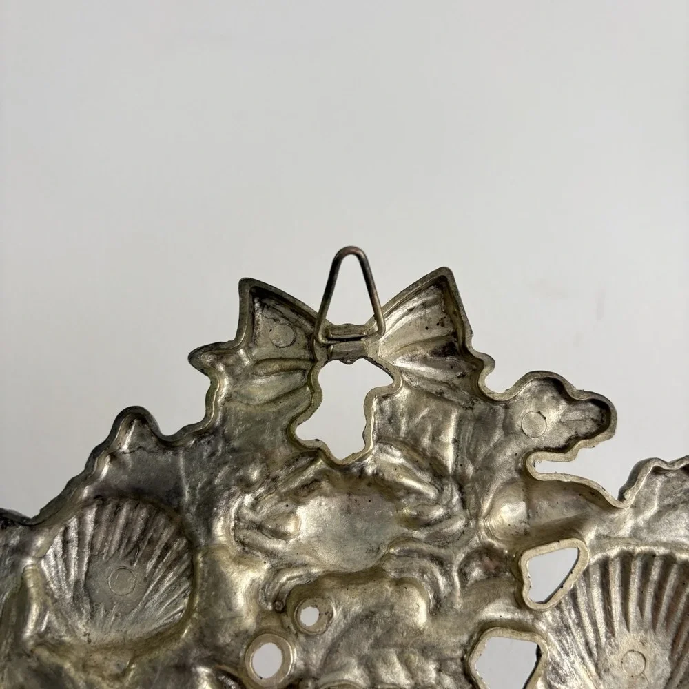 Vtg Godinger Silver-Plate Nautical Ocean Life Seahorse Hanging Wreath Trivet 9